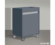 Duravit Ketho Rollcontainer B: 50 H: 67 T: 36 cm, 1 Tür, Anschlag links Front graphit matt / Korpus graphit matt KT2530L4949