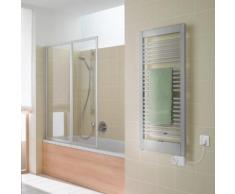 Kermi Credo-Uno-E Heizkörper, elektr. Betrieb B: 79 H: 147,3cm, glanzsilber, Elektro-Set R glanzsilber, B: 79 H: 147,3 cm, 800 Watt, Elektro-Set FKS rechts UNE10150075WJWK