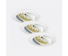 Briloner Attach 3er Set LED Einbauleuchten rund, schwenkbar Ø 8,2 H: 2,8 cm, weiß 7209-036, EEK: A+. Diese Leuchte enthält eingebaute LED-Lampen. A++ (LED), A+ (LED), A (LED). Die Lampen können in der Leuchte nicht ausgetauscht werden.