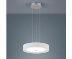 Helestra BORA LED Pendelleuchte Ø 45 H: 210 cm, nickel matt/chrom/satiniert/weiß 16/1745.19/9258, EEK: A+. Diese Leuchte enthält eingebaute LED-Lampen. A++ (LED), A+ (LED), A (LED). Die Lampen können in der Leuchte nicht ausgetauscht werden.