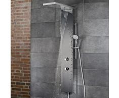 HSK Duschpaneel Lavida Plus B: 250 H: 2220 T: 670 mm, mit Schwallfunktion edelstahl poliert/Glasfront schwarz 1900017-45