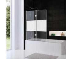 HSK Favorit Nova Badewannenaufsatz, 2-teilig B: 100 H: 140 cm, Anschlag L ESG mittig mattiert / chrom 166100-41-100#Li