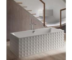 Bette Loft Ornament freistehende Badewanne L: 181 B: 81 H: 62 cm Wanne weiß, Ablaufgarnitur chrom 3172-000CFXX6A+B601-901