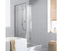 Kermi Ibiza 2000 Seitenwand verkürzt, beweglich auf Badewanne B: 75 H: 164 cm, Anschlag L ESG transparent / silber mattglanz I2TVL075161AK