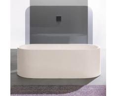 Bette Lux Oval Silhouette freistehende Badewanne L: 170 B: 75 H: 57,5 cm Wanne pergamon, mit BetteGlasur Plus, Ablaufgarnitur chrom, +5 cm, mit Wassereinlauf 3465-001CFXXS,PLUS+B626-901