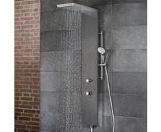 HSK Duschpaneel Lavida Plus B: 250 H: 2220 T: 670 mm edelstahl poliert/Glasfront schwarz 1900018-45