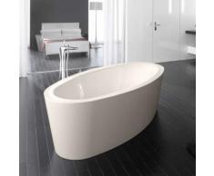 Bette Home Oval Silhouette freistehende Badewanne L: 180 B: 100 H: 57,5 cm Wanne pergamon, Ablaufgarnitur chrom 8994-001CFXXK+B609-901