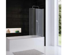 HSK Favorit Nova Badewannenaufsatz, 1-teilig B: 80 H: 140 cm, Anschlag R ESG klar hell / chrom 165080-41-50#Re