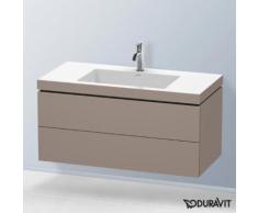 Duravit Vero Air Waschtisch mit L-Cube Waschtischunterschrank B: 100 H: 50 T: 48 cm, 2 Auszüge basalt matt, ohne Einrichtungssystem, mit 1 Hahnloch LC6928O4343
