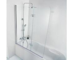 HSK Premium Softcube Badewannenaufsatz, 2-teilig B: 100 H: 140, Anschlag L ESG klar hell, Edelglas / chrom 6806100-41-50#EdLi