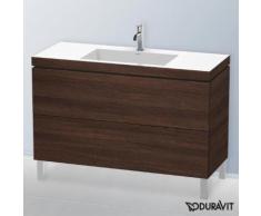 Duravit Vero Air Waschtisch mit L-Cube Waschtischunterschrank B: 120 H: 69,8 T: 48 cm, 2 Auszüge kastanie dunkel, mit Einrichtungssystem Ahorn, mit 1 Hahnloch LC6939O5353+UV979807878