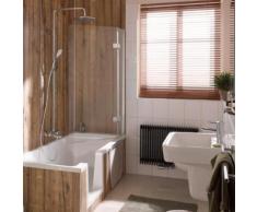 HSK Premium Softcube Badewannenaufsatz, 2-teilig B: 114 H: 140, Anschlag R ESG klar hell / chrom 68064114-41-50#Re