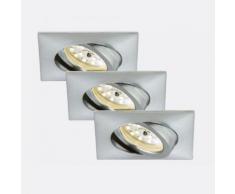 Briloner Attach 3er Set LED Einbauleuchten eckig, schwenkb. B:8,2 H:2,8 T:8,2 cm, alu 7210-039, EEK: A+. Diese Leuchte enthält eingebaute LED-Lampen. A++ (LED), A+ (LED), A (LED). Die Lampen können in der Leuchte nicht ausgetauscht werden.