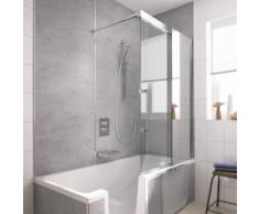 HSK K2P Badewannenaufsatz Gleittür, 2-teilig B: 104 H: 150, Anschlag R ESG klar hell / chrom 2185100-41-50#Re