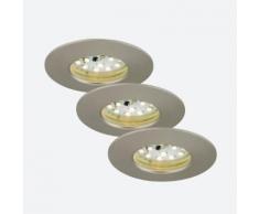 Briloner Attach 3er Set LED Einbauleuchten rund Ø 7,5 H: 2,8 cm, nickel matt 7204-032, EEK: A+. Diese Leuchte enthält eingebaute LED-Lampen. A++ (LED), A+ (LED), A (LED). Die Lampen können in der Leuchte nicht ausgetauscht werden.