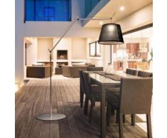 Artemide Tolomeo Paralume terra LED Stehleuchte B: 126 H: 232 T: 60 cm, basalt T076100+T076300+T077320, EEK: A+. Diese Leuchte enthält eingebaute LED-Lampen. A++ (LED), A+ (LED), A (LED). Die Lampen können in der Leuchte nicht ausgetauscht werden.