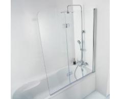 HSK Premium Softcube Badewannenaufsatz, 2-teilig B: 90 H: 140, Anschlag R ESG klar hell, Edelglas / chrom 6806090-41-50#EdRe