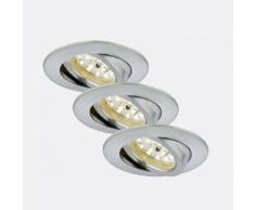 Briloner Attach 3er Set LED Einbauleuchten rund, schwenkbar Ø 8,2 H: 2,8 cm, aluminium 7209-039, EEK: A+. Diese Leuchte enthält eingebaute LED-Lampen. A++ (LED), A+ (LED), A (LED). Die Lampen können in der Leuchte nicht ausgetauscht werden.