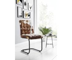 BLACK LABEL Freischwinger Ziegenfell #104 braun-weiß
