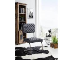 BLACK LABEL Freischwinger Echtleder #108 schwarz