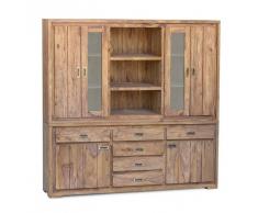 Sheesham Holz massiv Highboard Palisander Möbel NATURE BROWN #860