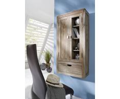 Palisander Massivholz Hängeregal Sheesham Möbel NATURE GREY #0113