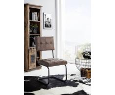 BLACK LABEL Freischwinger Echtleder #110 dunkelbraun