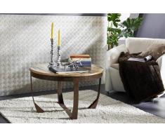 INDUSTRIAL Couchtisch #01, Eisen u. Altholz