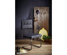 BLACK LABEL Freischwinger Echtleder #106 schwarz