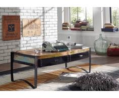INDUSTRIAL Couchtisch #48, Eisen u. Altholz