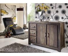 Sideboard Sheesham 118x45x85 grau lackiert METRO POLIS #122