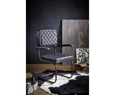 BLACK LABEL Freischwinger Echtleder #107 schwarz