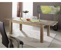 Sheesham Massivholz Esstisch 160x90 mit Ansteckplatten Möbel NATURE GREY #304