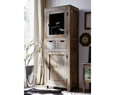 Sheesham Massivholz Vitrine Palisander Möbel NATURE GREY #082