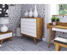 Kommode Wildeiche 100x48x103 natur geölt/weiß ORIGINAL RETRO #11