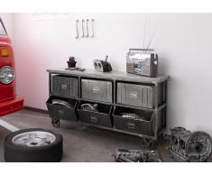 Sideboard Mango 150x44x80 grau lackiert HEAVY INDUSTRY #148