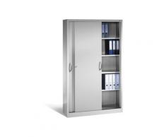 C+P Aktenschrank Acurado mit Schiebetüren 5 Ordnerhöhen Weißaluminium