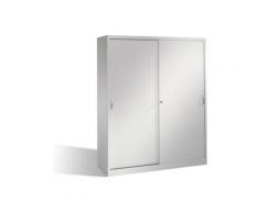 C+P Aktenschrank Acurado mit Schiebetüren 2 x 5 Ordnerhöhen Front Weißaluminium