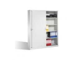 C+P Aktenschrank Acurado mit Schiebetüren 2 x 5 Ordnerhöhen Front Lichtgrau Korpus Lichtgrau