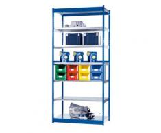 hofe Stabil-Steckregal, einseitig - Regalhöhe 3000 mm, blau/verzinkt,