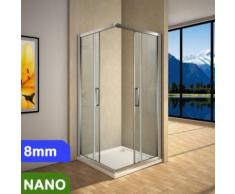 80x80X195cm Duschkabine Schiebetür 8mm NANO Duschabtrennung