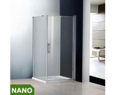 80x80x185cm Duschkabine Schwingtür Duschabtrennung NANO Glas