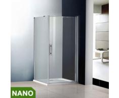 80x90x185cm Duschkabine Schwingtür Duschabtrennung NANO Glas