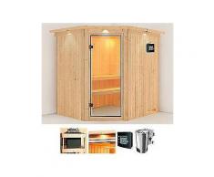 karibu systemsauna »holli«, 196/198/170 cm, 68 mm, 3,6-kw bio-kombiofen