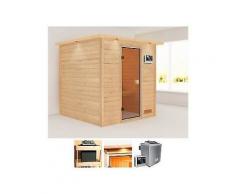 karibu massivholzsauna »nora«, 196/196/198 cm, 9-kw-bio-ofen mit ext. steuerung