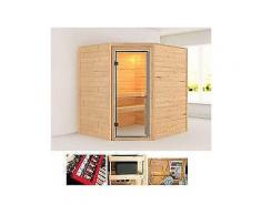karibu massivholzsauna »elia«, 196/170/187 cm, ohne ofen