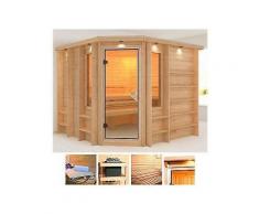 karibu massivholzsauna »marona«, 264/253/212 cm, ohne ofen