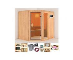 karibu set: systemsauna »sofia 2«, 196x170x198 cm, 9-kw-bio-ofen mit ext. steuerung