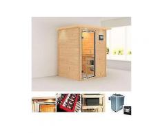 konifera massivholzsauna »svenja«, 146/146/198 cm, 9-kw-ofen mit ext. steuerung