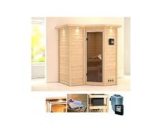 karibu massivholzsauna »sahib 1«, 193/184/208 cm, 9-kw-bio-ofen mit ext. steuerung